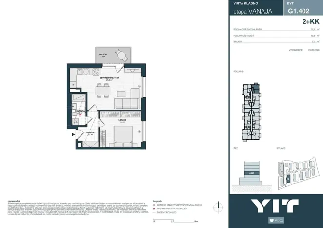 Prodej bytu 2+kk, Kladno, Unhošťská, 50 m2