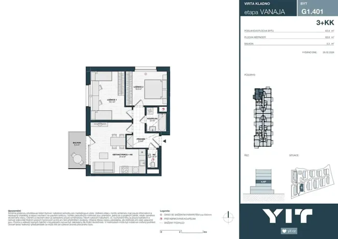 Prodej bytu 3+kk, Kladno, Unhošťská, 61 m2