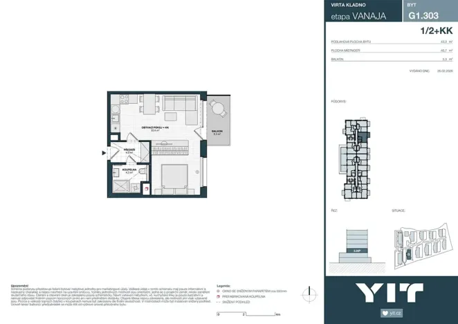 Prodej bytu 1+kk, Kladno, Unhošťská, 41 m2