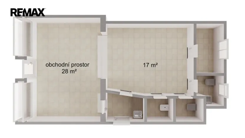 Pronájem obchodního prostoru, Hradec Králové - Pražské Předměstí, S. K. Neumanna, 58 m2