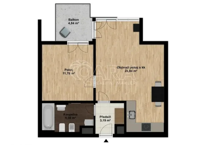 Pronájem bytu 2+kk, Praha - Žižkov, Olgy Havlové, 50 m2