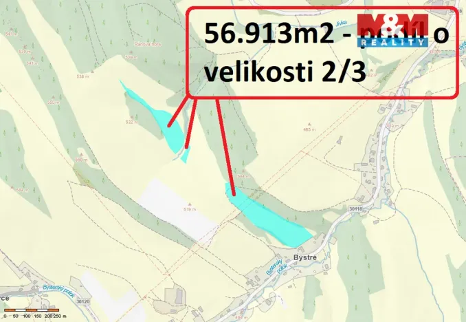 Prodej louky, Stárkov - Bystré, 121606 m2