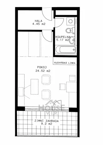 Prodej bytu 1+kk, Praha - Vysočany, Poděbradská, 34 m2
