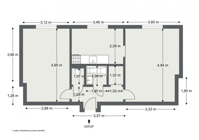 Prodej bytu 2+1, Rakovník - Rakovník II, nábř. T. G. Masaryka, 48 m2