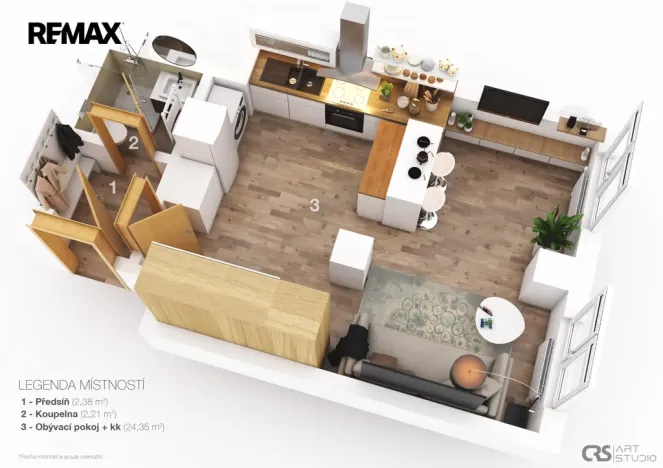 Pronájem bytu 1+kk, Praha - Žižkov, Cimburkova, 30 m2