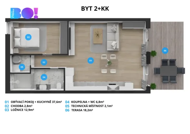 Prodej apartmánu, Soběšovice, 82 m2