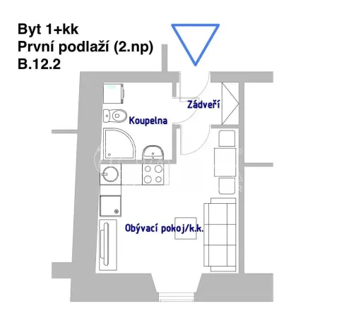 Pronájem bytu 1+kk, Neratovice - Byškovice, Pražská, 21 m2