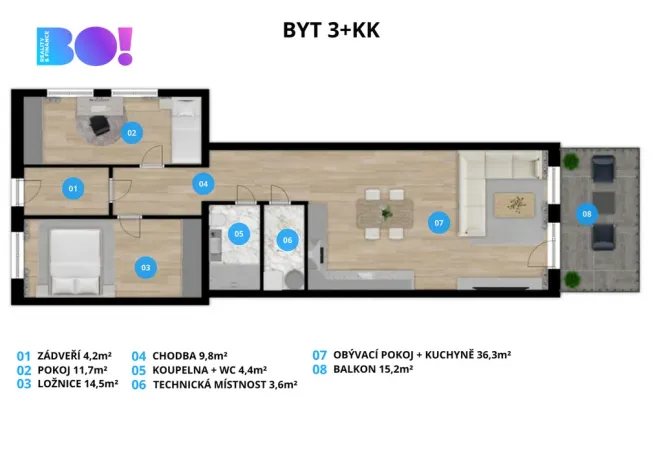 Prodej apartmánu, Soběšovice, 103 m2