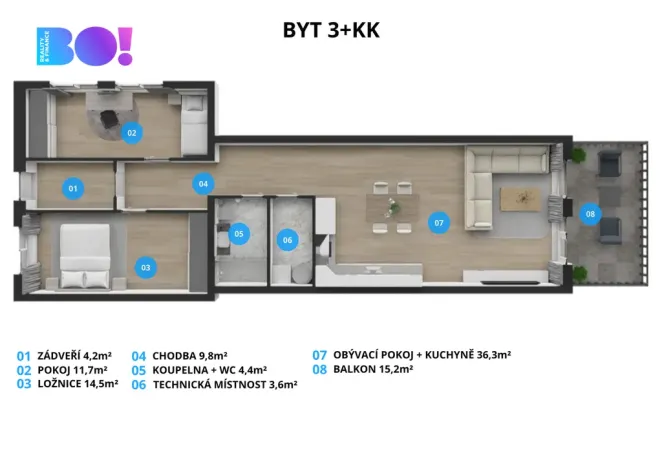 Prodej apartmánu, Soběšovice, 103 m2