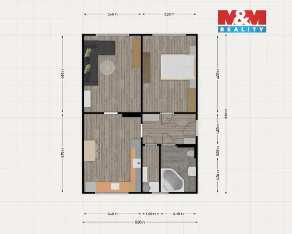 Prodej bytu 2+1, Chodov, Horní, 60 m2