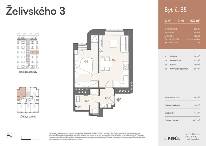Prodej bytu 2+kk, Praha, Jana Želivského, 39 m2