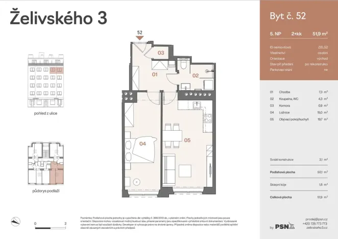 Prodej bytu 2+kk, Praha, Jana Želivského, 47 m2