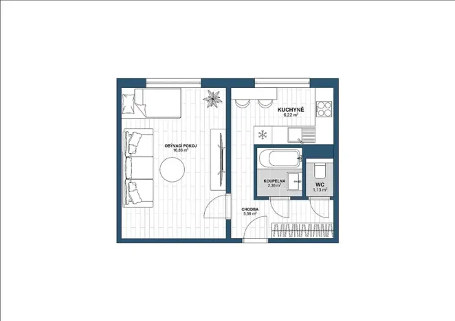 Pronájem bytu 1+1, Ostrava, Bulharská, 34 m2