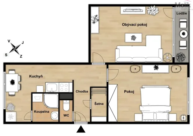 Prodej bytu 2+1, Chomutov, Kostnická, 59 m2