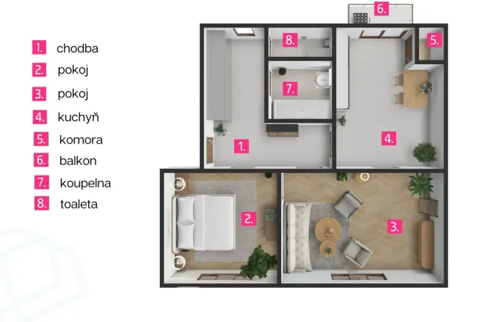 Prodej bytu 2+1, Znojmo, 17. listopadu, 63 m2