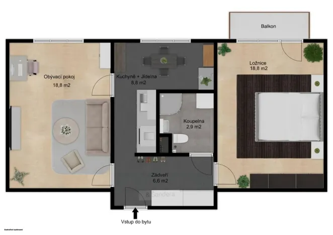Prodej bytu 2+1, Loučovice, 62 m2