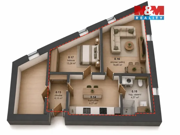 Prodej bytu 3+kk, Praha - Hlubočepy, Pod třešněmi, 52 m2