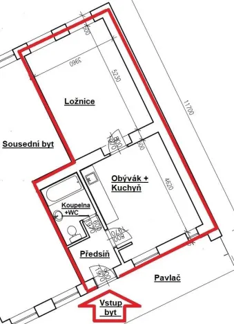 Pronájem bytu 2+kk, Praha - Braník, Branická, 51 m2
