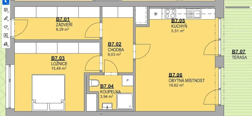 Pronájem bytu 2+kk, Brno, Opuštěná, 62 m2
