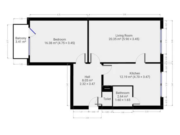 Pronájem bytu 2+1, Praha - Hostivař, Horolezecká, 60 m2