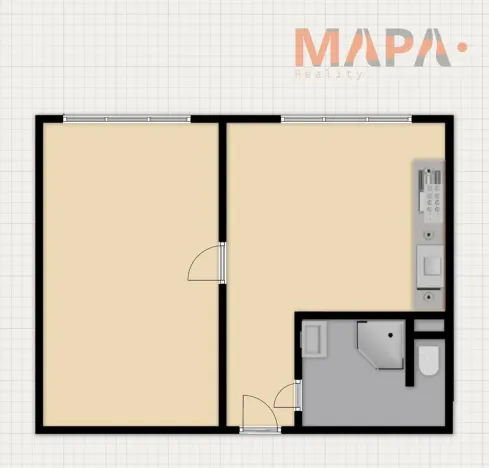 Prodej bytu 1+1, Chomutov, Kamenný vrch, 35 m2