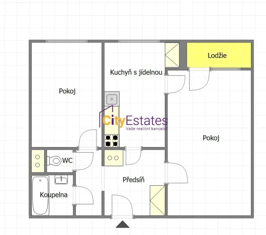 Prodej bytu 2+1, Praha - Lhotka, Na rovinách, 62 m2