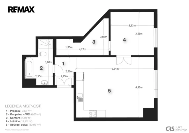 Pronájem bytu 2+kk, Praha - Staré Město, Haštalská, 63 m2