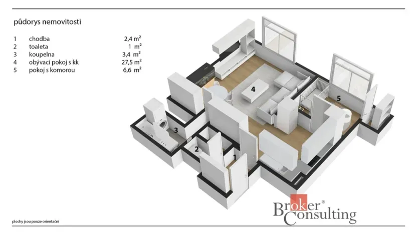 Prodej bytu 1+kk, Praha - Vinohrady, náměstí Jiřího z Lobkovic, 44 m2