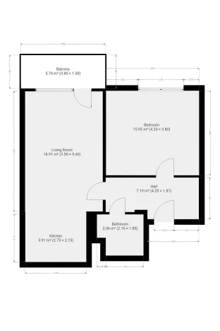 Pronájem bytu 2+kk, Praha - Hloubětín, Sobí, 55 m2