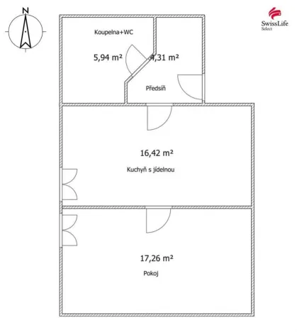 Pronájem bytu 1+1, Češov, 44 m2
