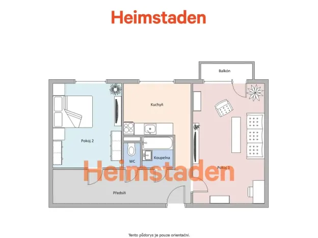 Pronájem bytu 2+1, Orlová - Lutyně, Masarykova třída, 56 m2