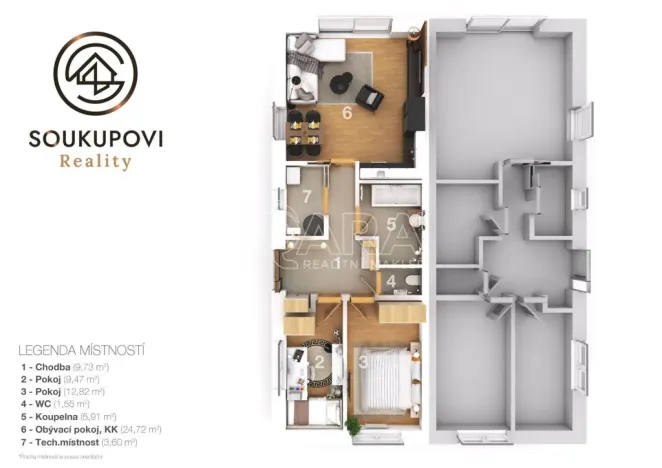 Prodej bytu 3+kk, Olešná, 68 m2