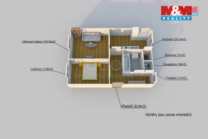 Pronájem bytu 2+1, Dobřany, Stromořadí, 66 m2