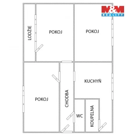Prodej bytu 3+1, Chomutov, Kamenná, 76 m2