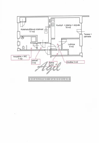 Pronájem bytu 2+kk, Šlapanice, 40 m2