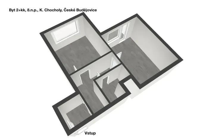 Prodej bytu 2+kk, České Budějovice, K. Chocholy, 48 m2