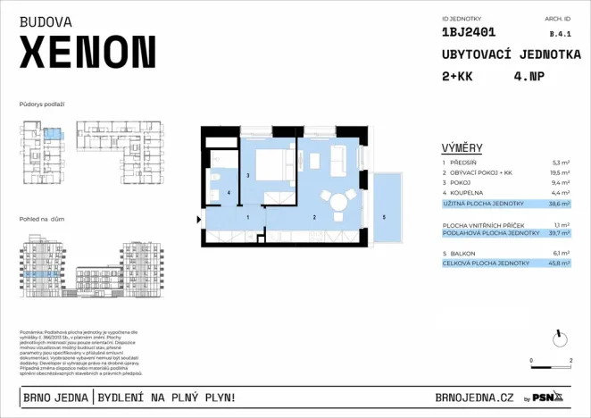 Prodej bytu 2+kk, Brno, Plynárenská, 39 m2