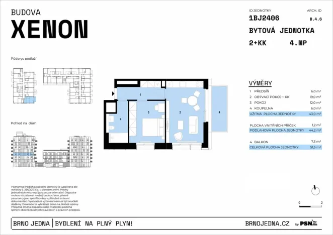 Prodej bytu 2+kk, Brno, Plynárenská, 43 m2