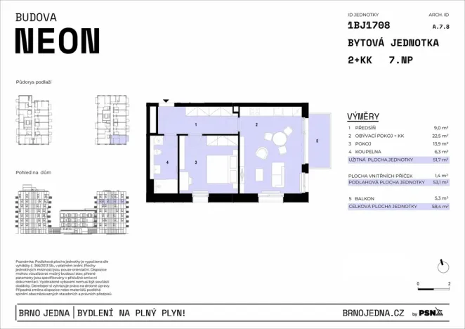 Prodej bytu 2+kk, Brno, Plynárenská, 52 m2