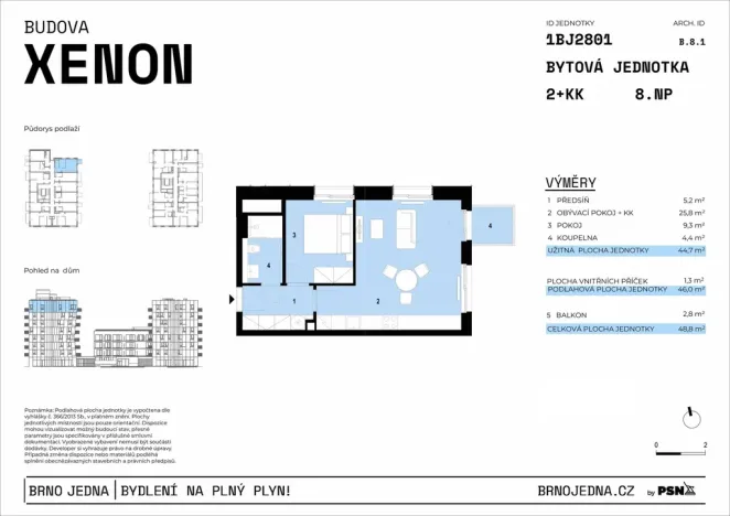 Prodej bytu 2+kk, Brno, Plynárenská, 45 m2