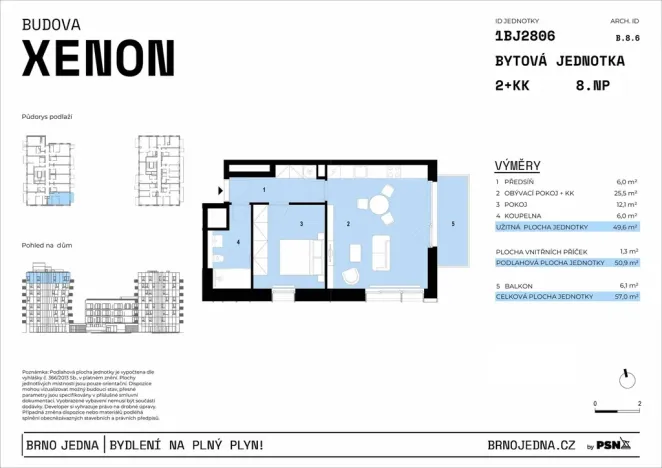 Prodej bytu 2+kk, Brno, Plynárenská, 50 m2
