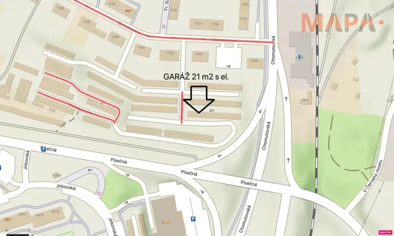 Prodej garáže, Jirkov, 21 m2