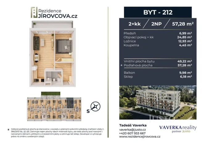 Prodej bytu 2+kk, České Budějovice, Jírovcova, 57 m2