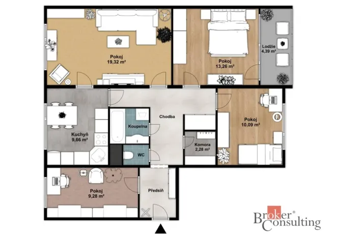 Prodej bytu 4+1, Planá, Bohušova, 96 m2