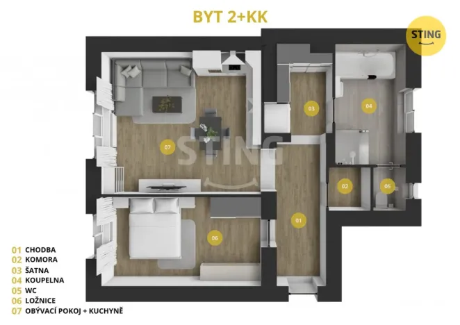 Prodej bytu 2+kk, Ostrava, Poděbradova, 62 m2