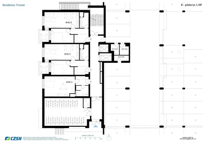 Prodej bytu 2+kk, Pardubice, Jozefa Gabčíka, 53 m2
