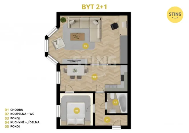 Prodej bytu 2+1, Opava, Zacpalova, 64 m2