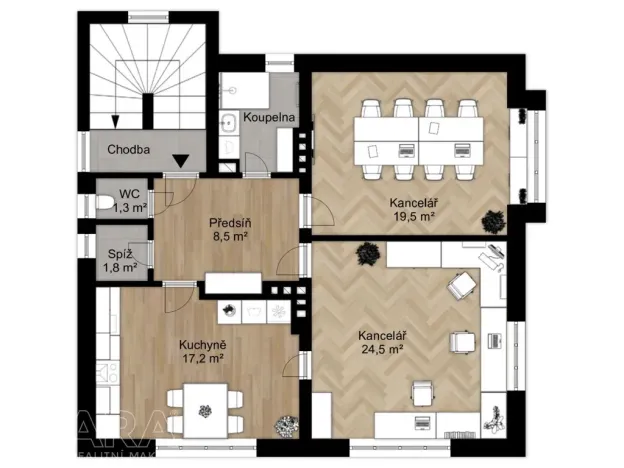 Pronájem kanceláře, Praha - Hodkovičky, K dubinám, 80 m2