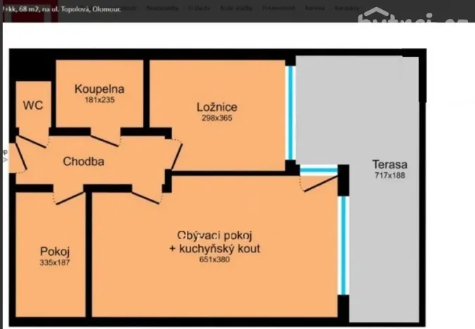 Pronájem bytu 3+kk, Olomouc - Slavonín, Topolová, 58 m2