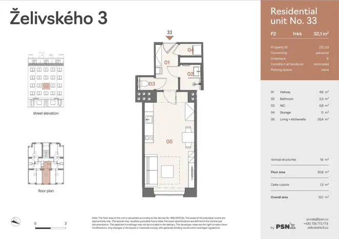 Prodej bytu 1+kk, Praha, Jana Želivského, 29 m2